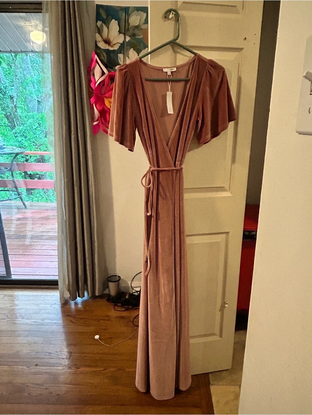 Baltic Born Rose Velvet Wrap Dress